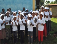 Children singing about the importance of vaccination at the launching of the 2nd AVW 2012, Keffa Zone, SNNPR