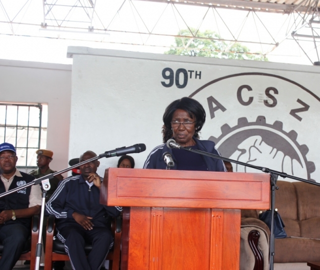 The Vice President of the Republic of Zambia, Her Honour, Mrs Inonge Mutukwa Wina, launching the inaugural National Health Week in Lusaka