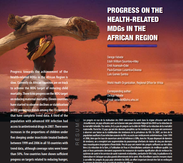 Progress on the Health-Related MDGs in the African Region