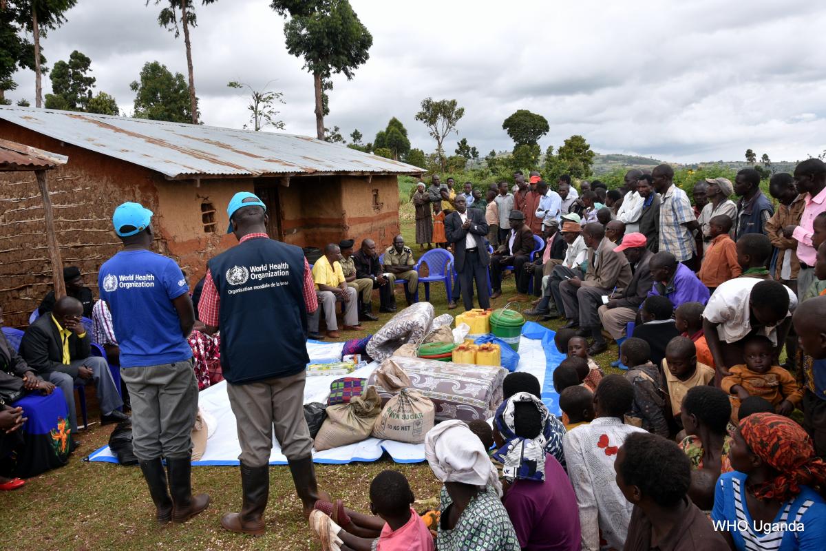 WHO Health Workers delivering the MVD Solidarity Package to the family of CJ, the second confirmed case.