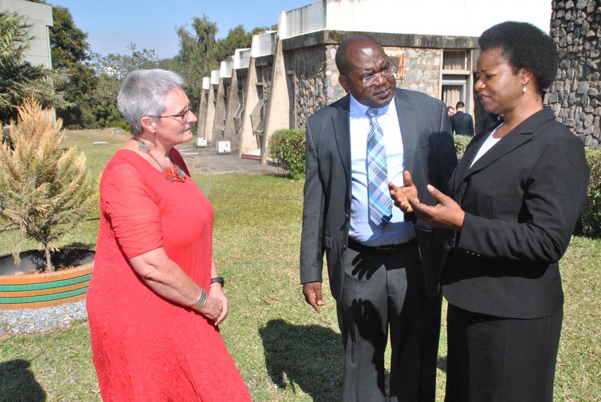 Patricia Lambert, Director of the International Legal Consortium, the Minister of Health, Dr. Chitalu Chilufya and the Vice Speaker of the National Assembly, Ms Catherine Namugala at the engagement meeting for Parliamentarians