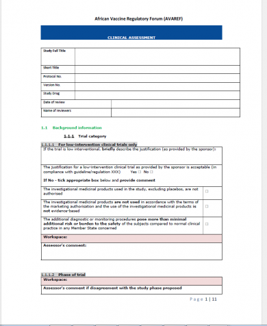 AVAREF Clinical Assessment