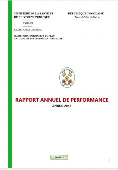 Togo, Rapport annuel de performance 2018