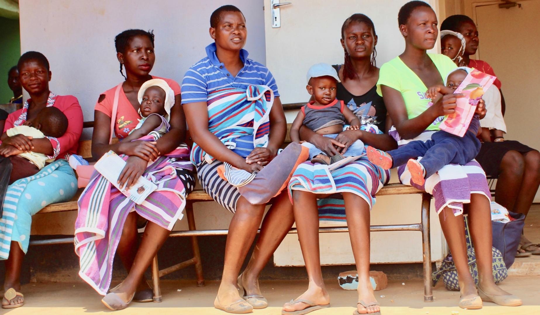 Mothers waiting for baby growth monitoring at a health centre