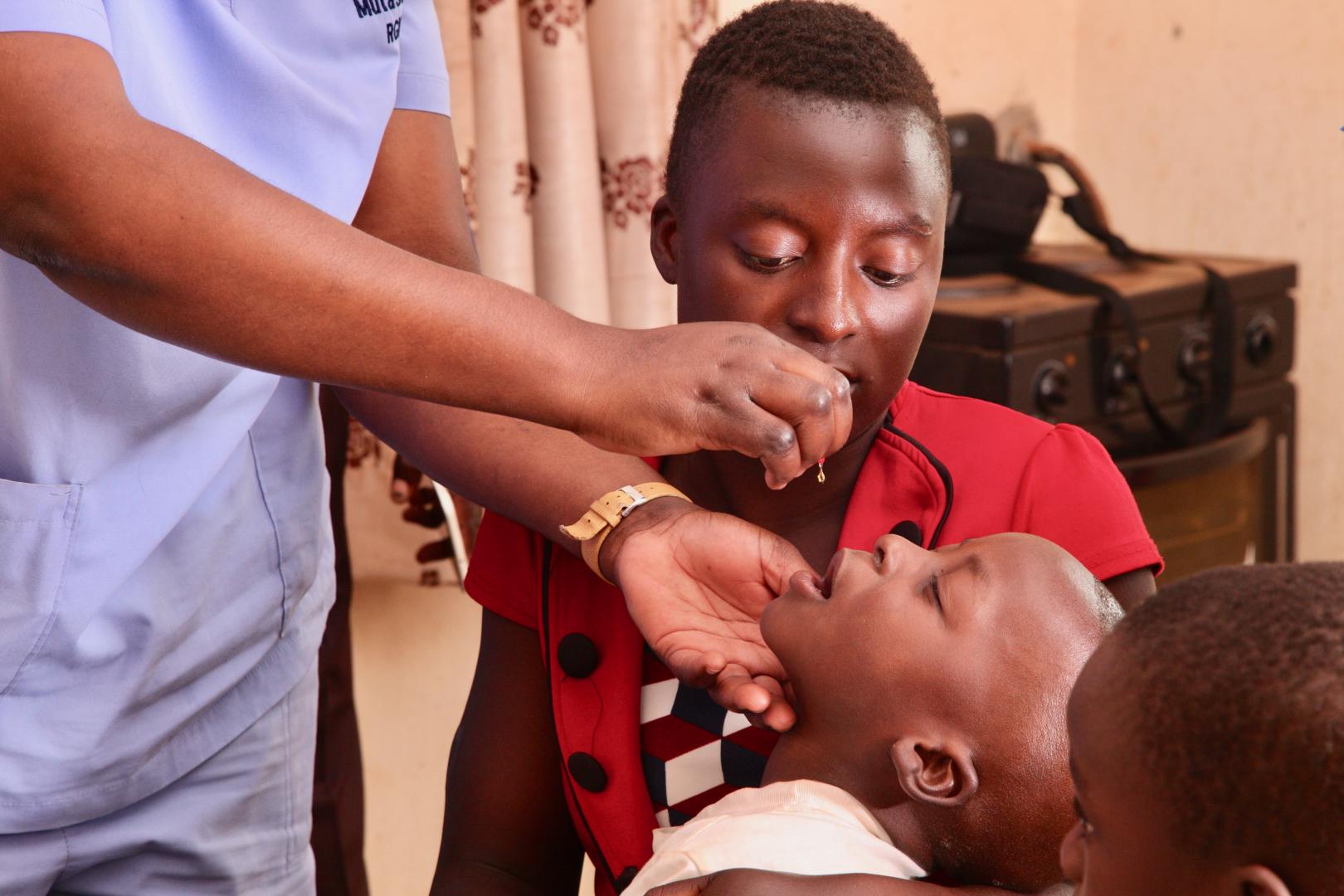 Child receiving vaccine