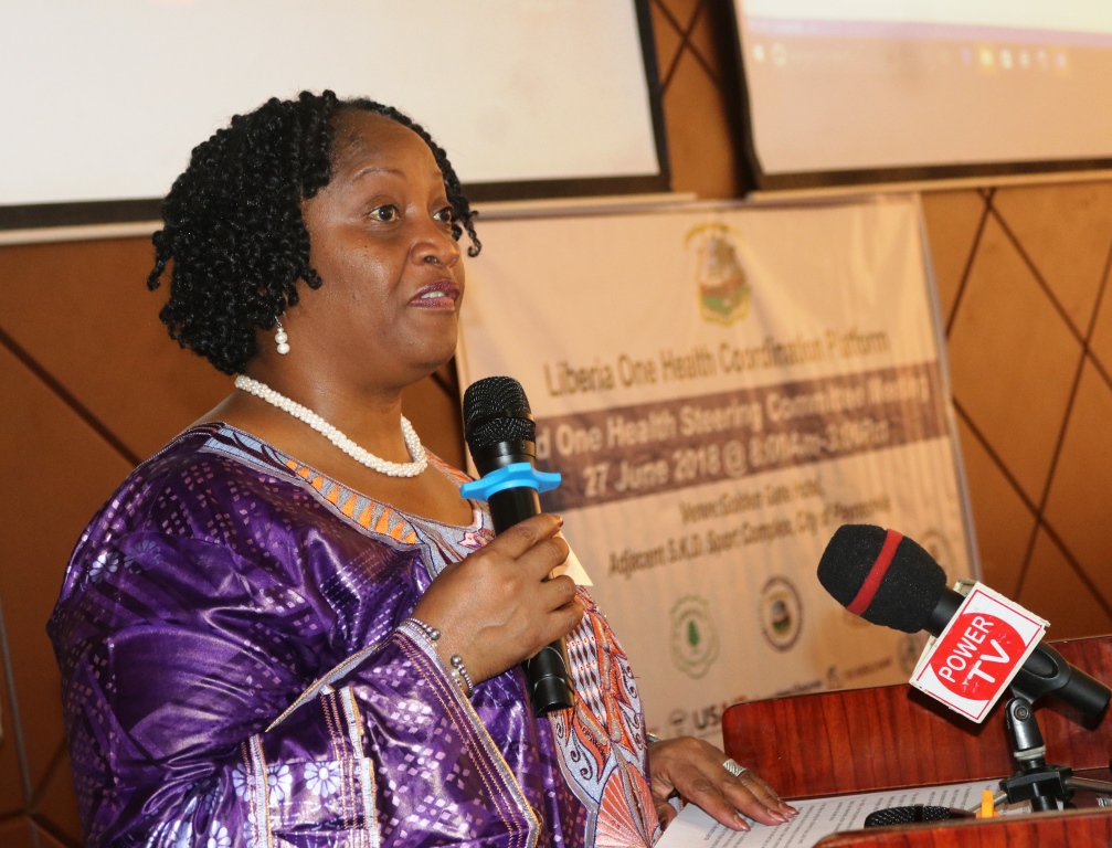 Vice President Mrs. Jewel Howard Taylor chairing the 2nd One Health Platform Coordinating Platform Meeting in Monrovia