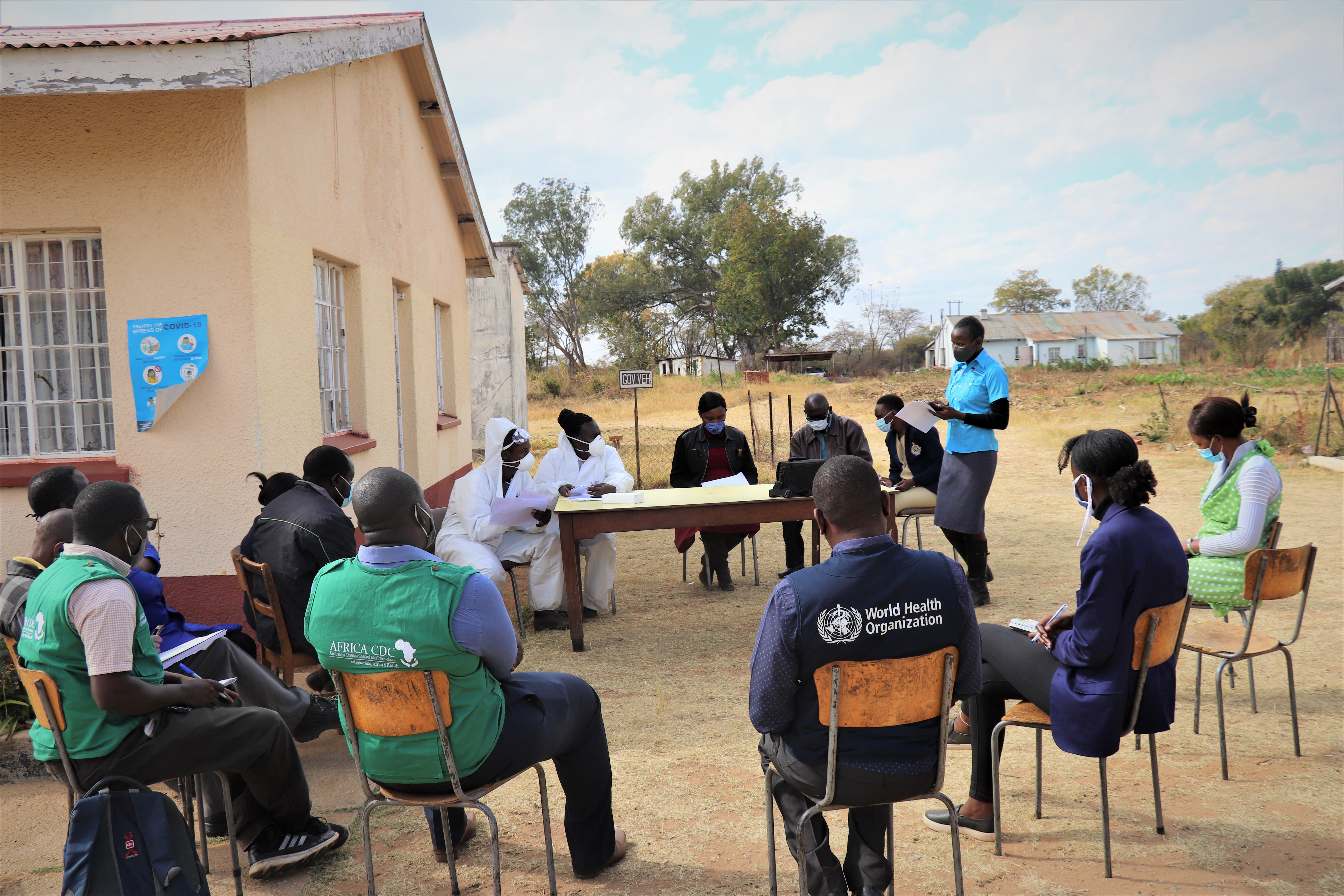 Tracy Chigumba conducting a data entry training at Beatrice Isolation Centre