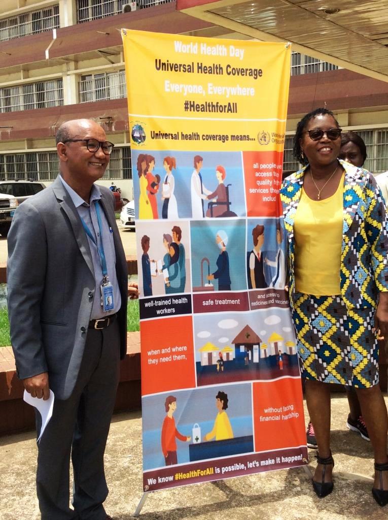 Dr. Mesfin G. Zbelo, WHO WR a.i and Dr. Wilhelmina  Jallah, Minister of Health  during the 2019 WHD commemoration in Liberia