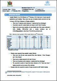 Zambia cholera outbreak situation report