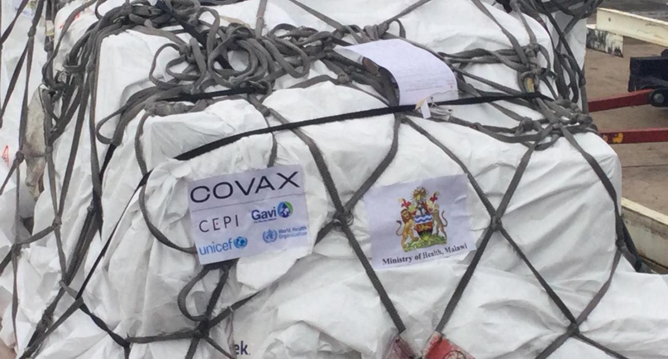 Part of the 360,000 COVID 19 doses that arrive in Malawi today under the COVAX Facility