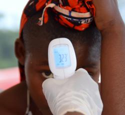 Screening at Busungwa border point. Busungwa border point is in Bundibugyo at the Uganda-DRC border