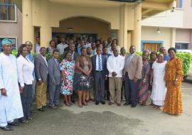 Group picture with the Akwa Ibom State Commisioner for Health (7th Right)