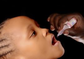 Eligible child receiving oral polio vaccine in Abuja