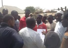 JAP members sensitizing traders in Bauchi Central Market, Bauchi State