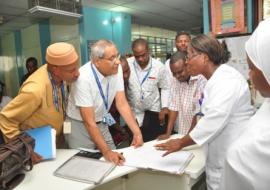 Team Lead for surveillance assessment, Dr Arshad Quddus during field visit in Borno