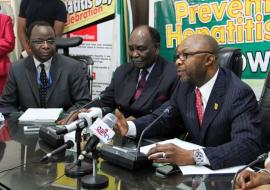 Mr Awute (first right), Dr Yakubu Gowon and Dr Mpazanje