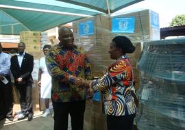 WHO Ghana donates emergency medical supplies to Ministry of Health to respond to major flooding