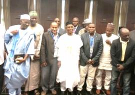 Governor Nasir El Rufai (middle) with WHO Kaduna state team