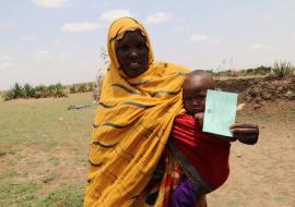 A child after geting Measles vaccination at Aroreys woreda of Ethiopia Somali regio