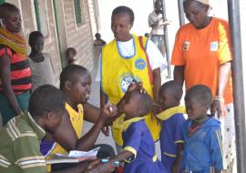 Health workers in Marsabit County during a polio campaign in April 2017