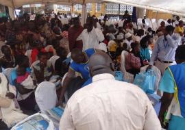 A cross section of the community members atteding the launch of the AVW in Juba