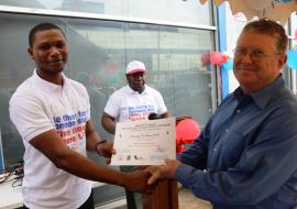  The University of Liberia voluntary Blood Donor group receives certificate of appreciation for  donating the highest amount of blood over time