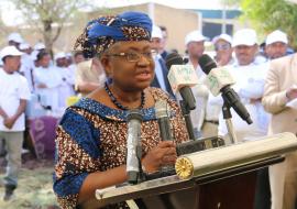 Gavi Board Chair, Dr Ngozi Okonjo-Iweala delivering remark during MCV2 launch