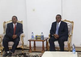 L to R:H.E. Mr Upendra Yadav, Deputy Prime Minister and Minister of Health and Population of Nepal and H.E. Demeke Mekonnen, Deputy Prime Minister of the Federal Democratic Republic of Ethiopia