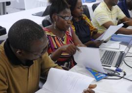 A cross section of health authorities and experts reviewing the IDSR/IHR curricula