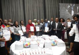 01- Permanent Secretary FMoH (6th right and other dignitaries at the Launch in Abuja on 06 August, 2019.jpg