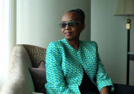 Matshidiso Moeti, the World Health Organization's regional director for Africa, is interviewed at a hotel in Yokohama on Thursday | Photo: RYUSEI TAKAHASHI