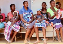 Mothers waiting for baby growth monitoring at a health centre