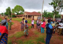 Community sensitization at one of the hot spot locality in Edo Statei.