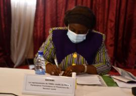 Dr Alimata J. DIARRA-NAMA, Representante de l'OMS et Cheffe de file des Partenaires techniques et financiers pendant la cérémonie de lancement