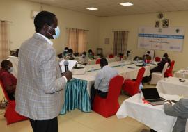 Dr John Rumunu, Director General for Preventive Health Services at the Ministry of Health addressing participants during the opening session of the Joint Risk Assessment