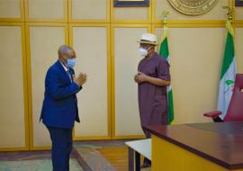 Governor Wike _right welcoming the WR, Dr Walter Kazadi Mulombo to Rivers State Government House. Photo credit_ WHO_Ogbeidee