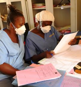 Nurses at  work at the TB Unit at the Lakka Government Hospital