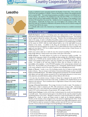 Country Cooperation Strategy at a glance: Lesotho