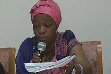 Hon. Mrs Zainab Bangura delivering statement