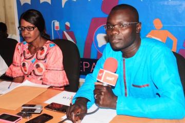 Dr. Patrick Abok (WHO) making his statement at the press briefing