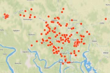 Distribution of health facilities visited by DSNOs in February 2015