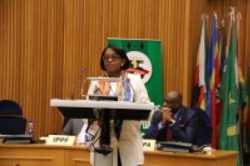 Dr Matshidiso Moeti, WHO Regional Director for Africa delivering her statement at the 18th General Assembly of OAFLA