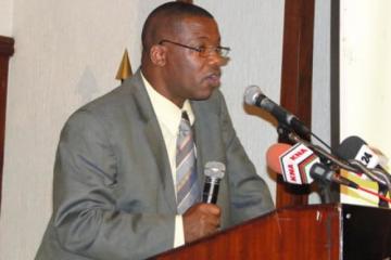 Dr. William Maina delivering the Ministers speech at the event