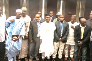 Governor Nasir El Rufai (middle) with WHO Kaduna state team