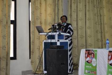 Dr Afisa Zackaria delivering the Keynote Address on behalf of the First Lady of Ghana