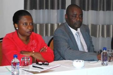 MoHSS Under Secretary Policy Development and Resource Management, Mr Peter Ndaitwa and WHO Representative Dr Magda Robalo gave remarks at the meeting