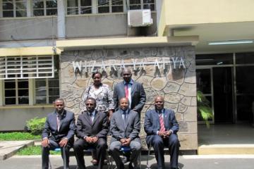 The WHO Regional Director for Africa, Dr. Luis Sambo in a group photo with the Minister for Health and Social Welfare, Hon. Dr. Hussein Mwinyi