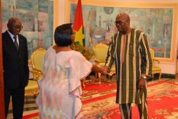 Dr Moeti duing visit to President Roch Marc Christian Kaboré of Burkina Faso