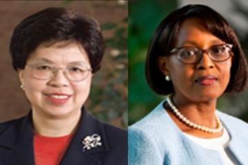 La Directrice générale de l’OMS, Dr Margaret CHAN, et la Directrice régionale de l’OMS pour l’Afrique, Dr Matshidiso MOETI