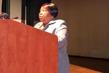 01 Deputy Minister of Health, Dr. Nthabiseng Makoae presenting her remarks during the celebration